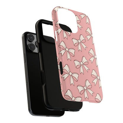 Chic Blush Pink Bow Pattern Phone Case