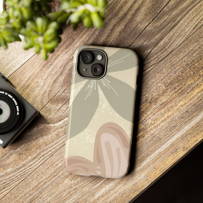 Hibiscus Heart Pattern Phone Case - Beige Phone Case