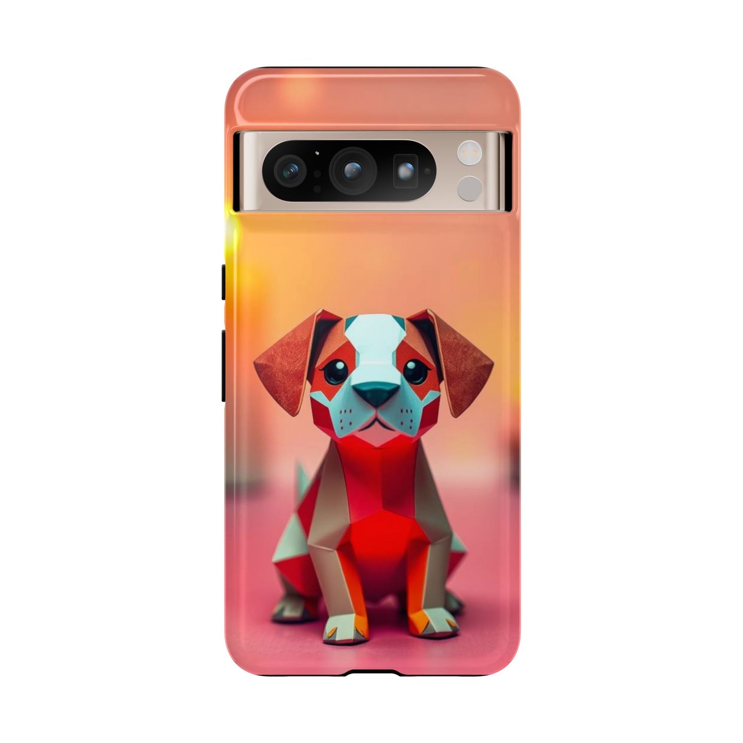 Google Pixel 8 Pro / Glossy Phone Case - Origami Dog Design Phone Case