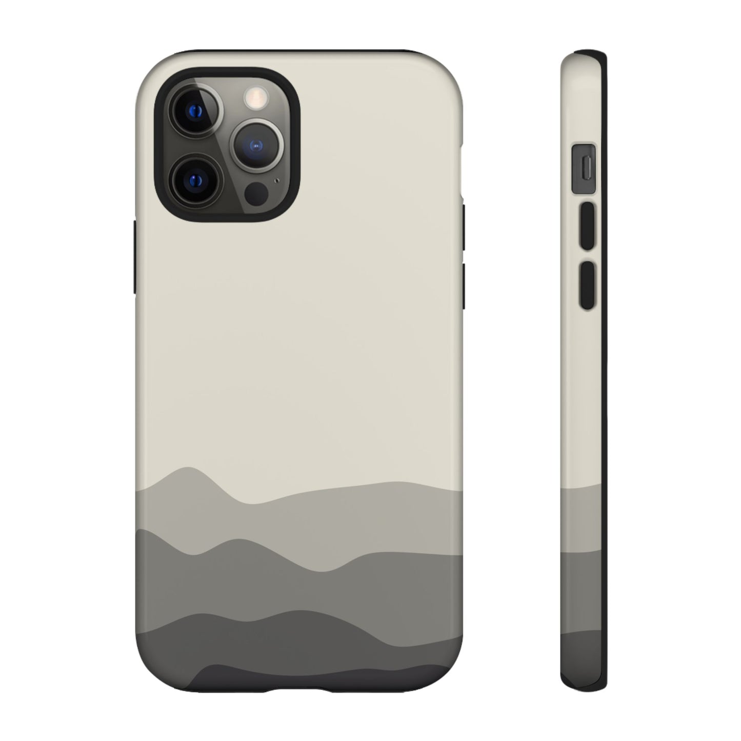 Ivory Abstract Waves Protective Phone Case - White Phone Case - iPhone 12 Pro / Glossy