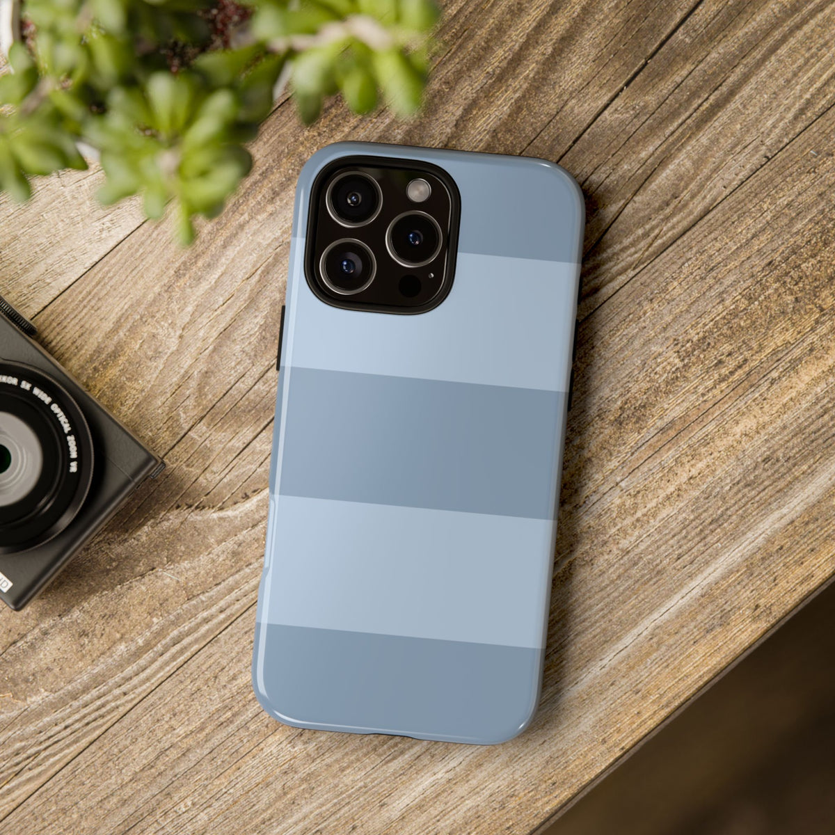 Light Blue Horizontal Stripe Pattern Phone Case - Blue Phone Case
