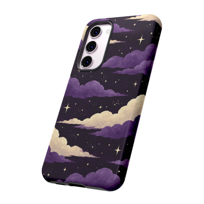Illustrated Purple Clouds & Stars Phone Case