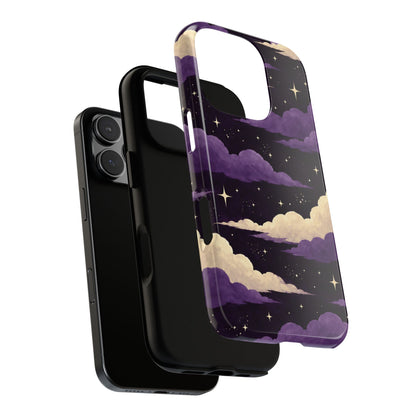 Illustrated Purple Clouds & Stars Phone Case