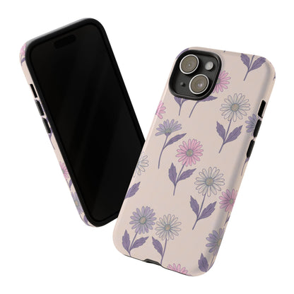 Pretty Pink & Purple Daisy Pattern Phone Case