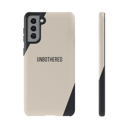 Samsung Galaxy S21 Plus / Glossy Phone Case - Sassy Statement Case ’Unbothered’ in Beige & Charcoal