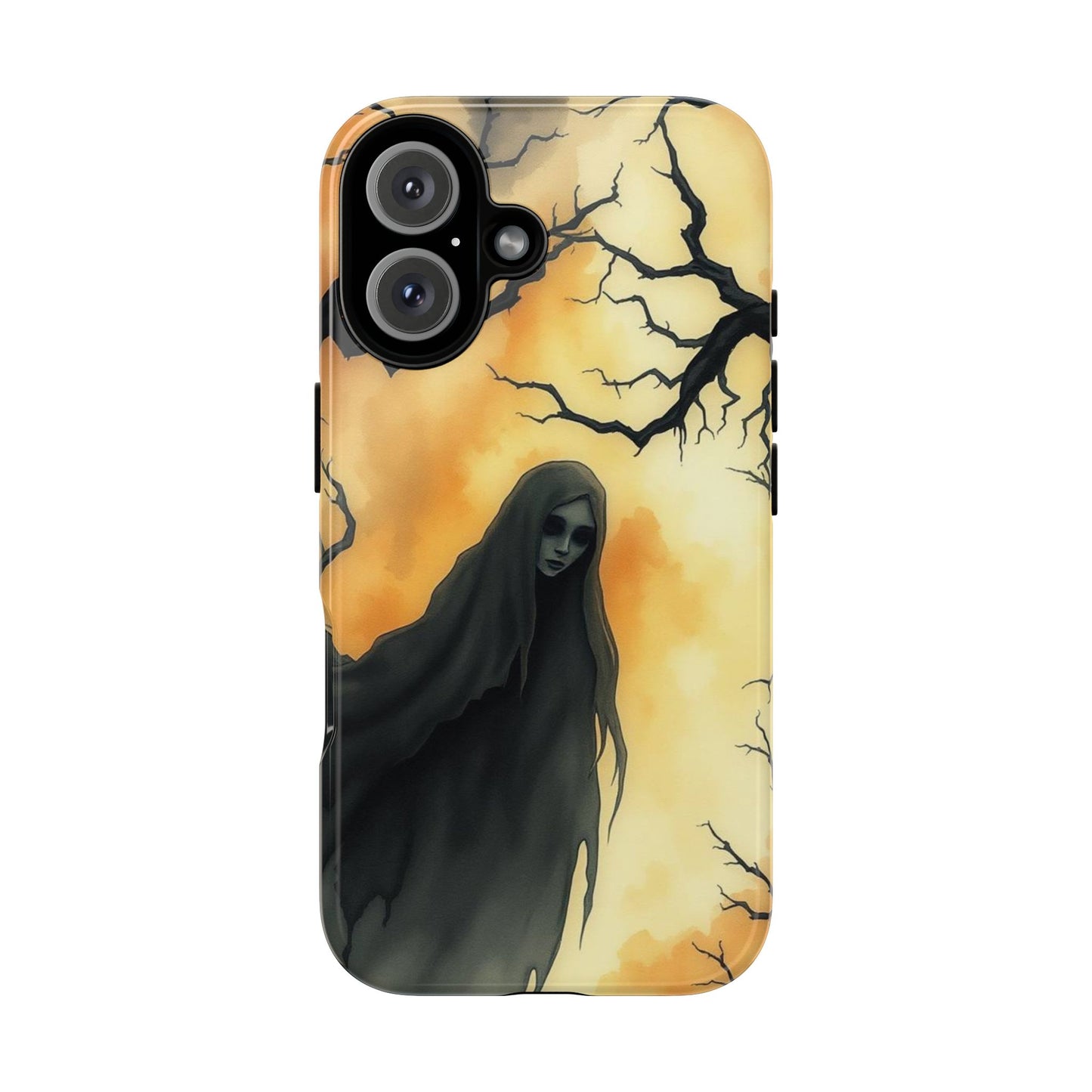 iPhone 16 / Glossy Phone Case - Watercolour Gothic Deathly Woman Phone Case