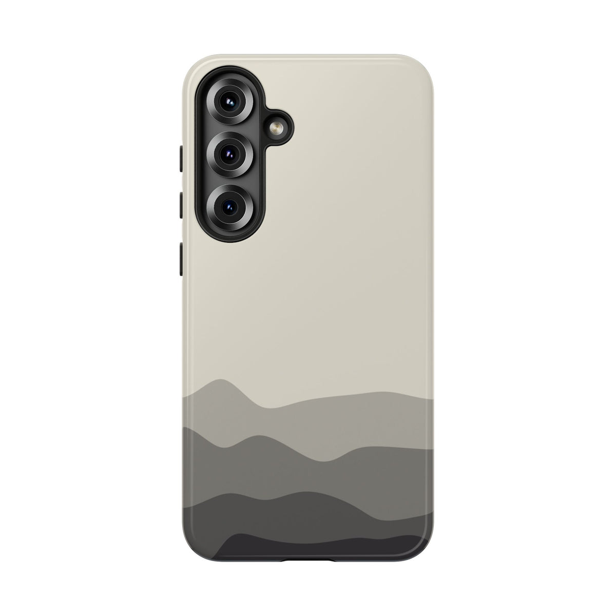 Ivory Abstract Waves Protective Phone Case - White Phone Case - Samsung Galaxy S25 Plus / Glossy