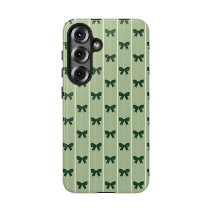 Retro Forest Green Bow Pattern Phone Case
