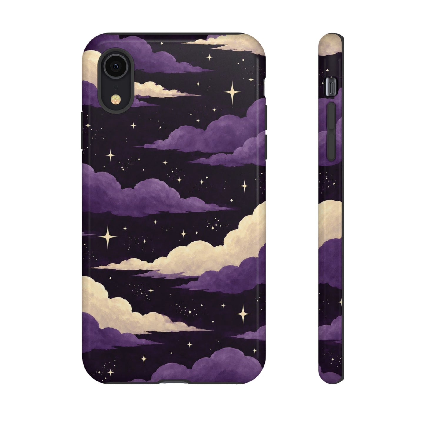 Illustrated Purple Clouds & Stars Phone Case
