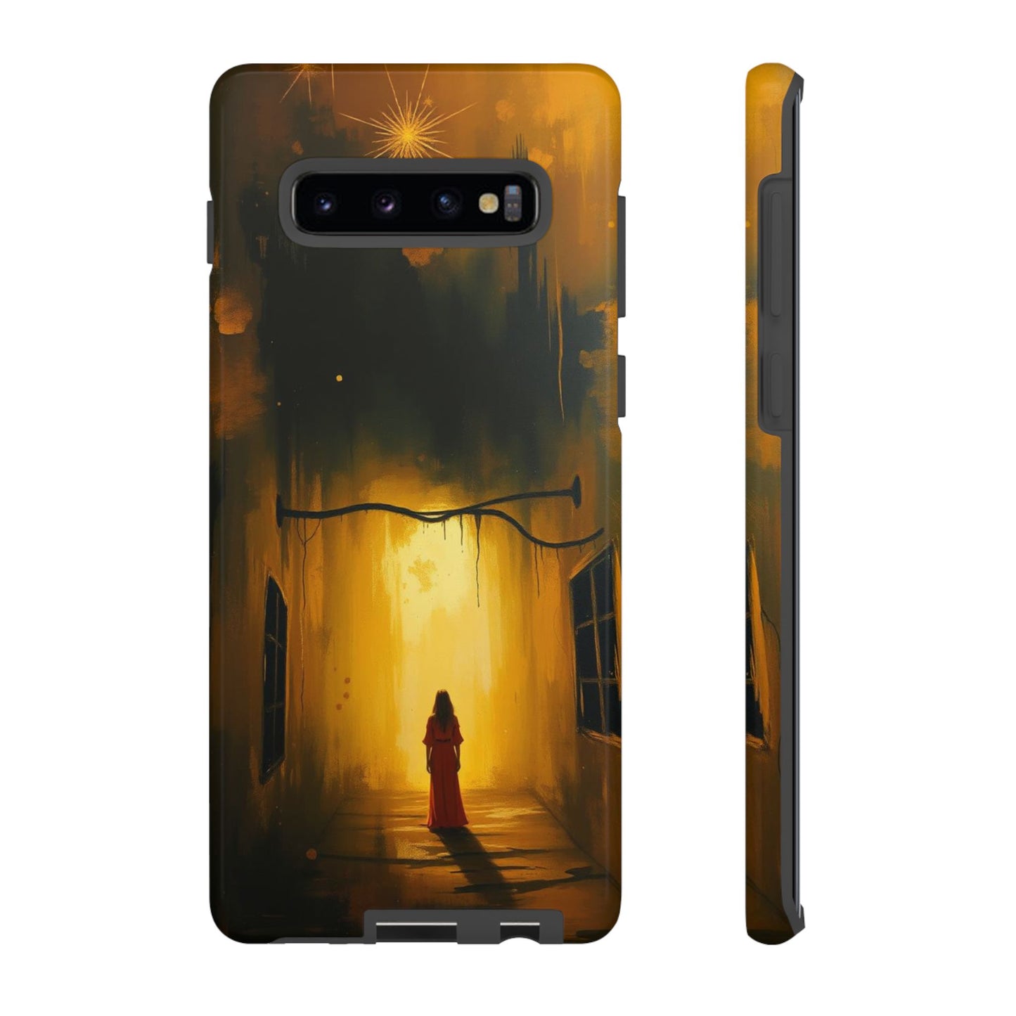 Samsung Galaxy S10 Plus / Glossy Phone Case - Acrylic Gothic Woman in Red Phone Case