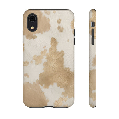 Elegant Champagne Cow Print Phone Case