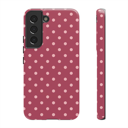 Samsung Galaxy S22 / Glossy Phone Case - ’Pink Dot Pattern’ Phone Case