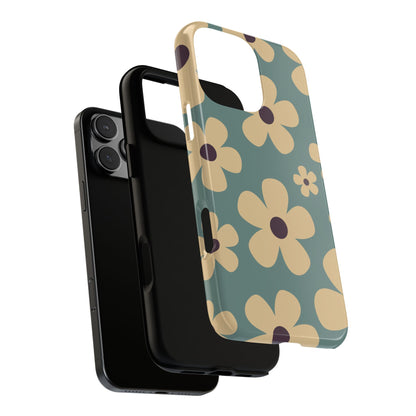 Cute Blue & Cream Daisy Pattern Phone Case - Blue Phone Case