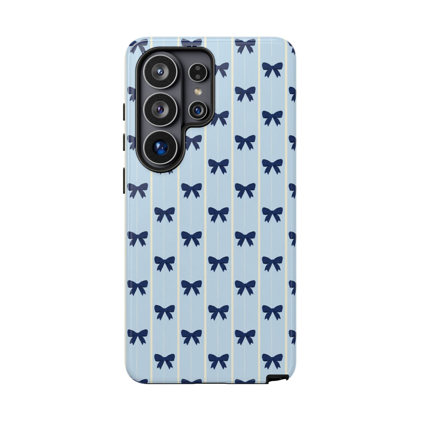 Retro Navy Blue Bow Pattern Phone Case