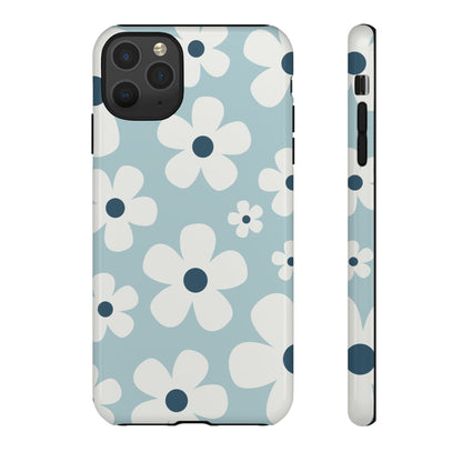 iPhone 11 Pro Max / Glossy Phone Case - Cute Light Blue Daisy Pattern Phone Case