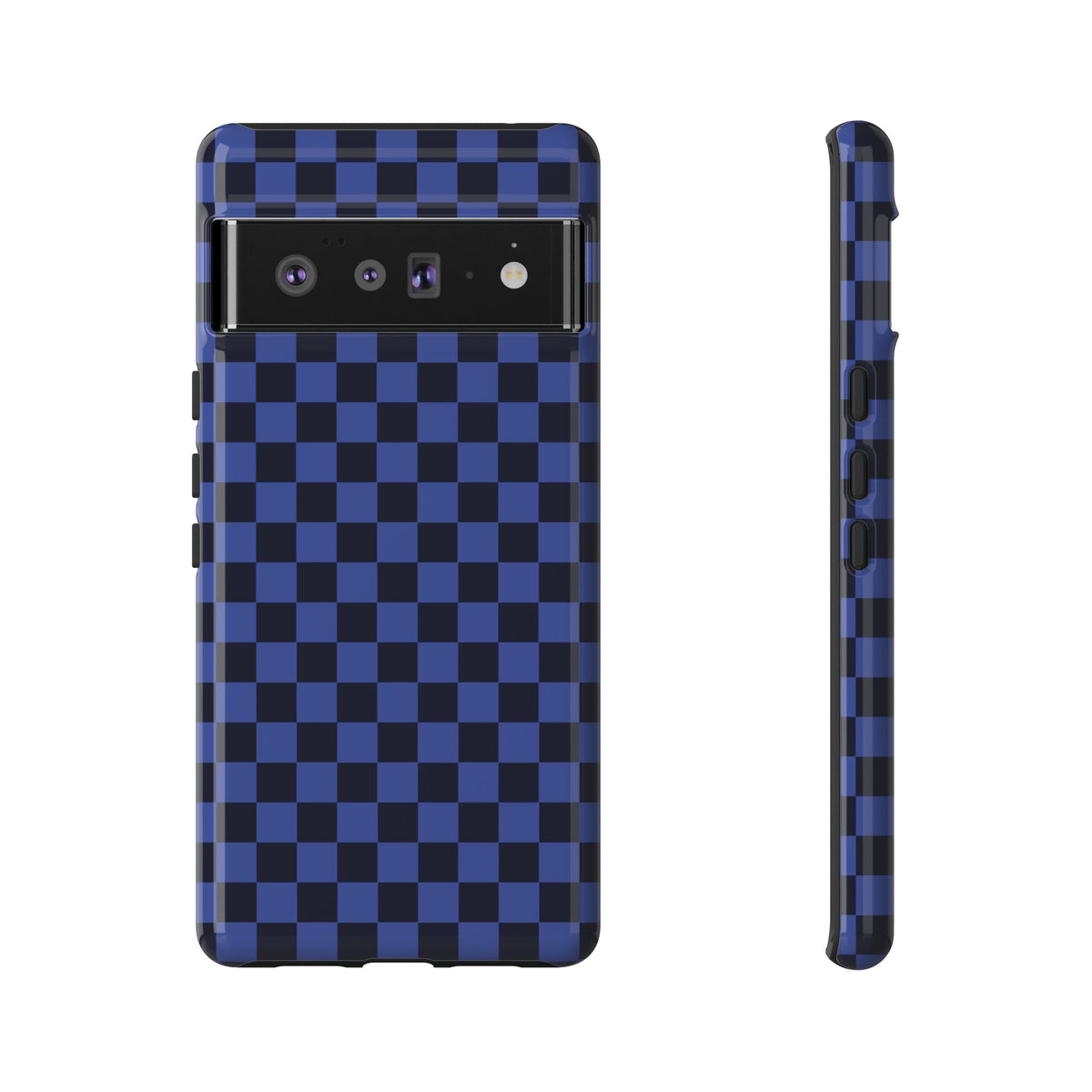 Bold Blue Small Checked Pattern Phone Case - Blue Phone Case - Google Pixel 6 Pro / Glossy