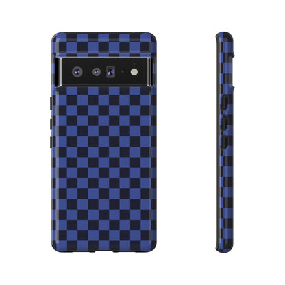 Bold Blue Small Checked Pattern Phone Case - Blue Phone Case - Google Pixel 6 Pro / Glossy