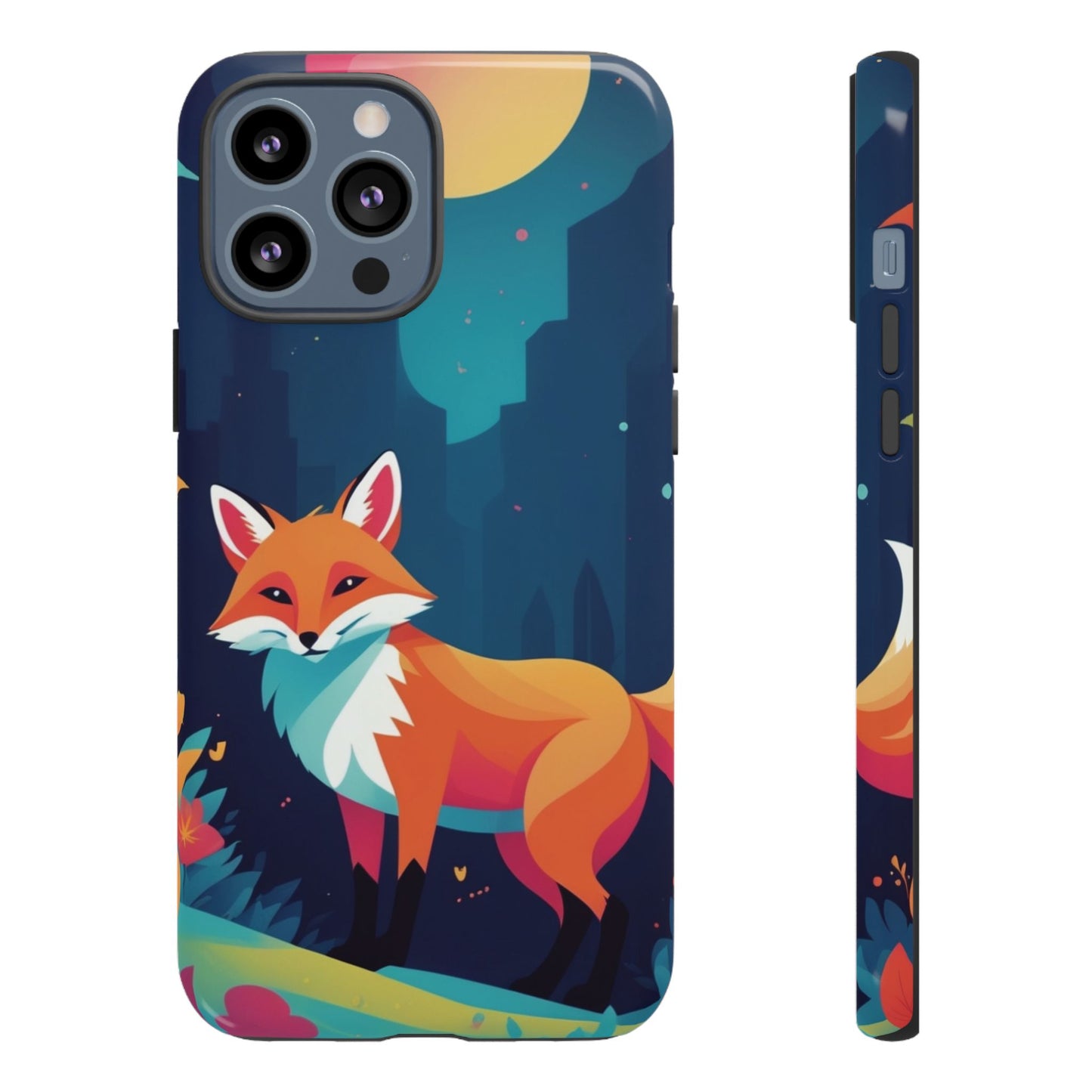 iPhone 13 Pro Max / Glossy Phone Case - Stylised Fox Design Phone Case