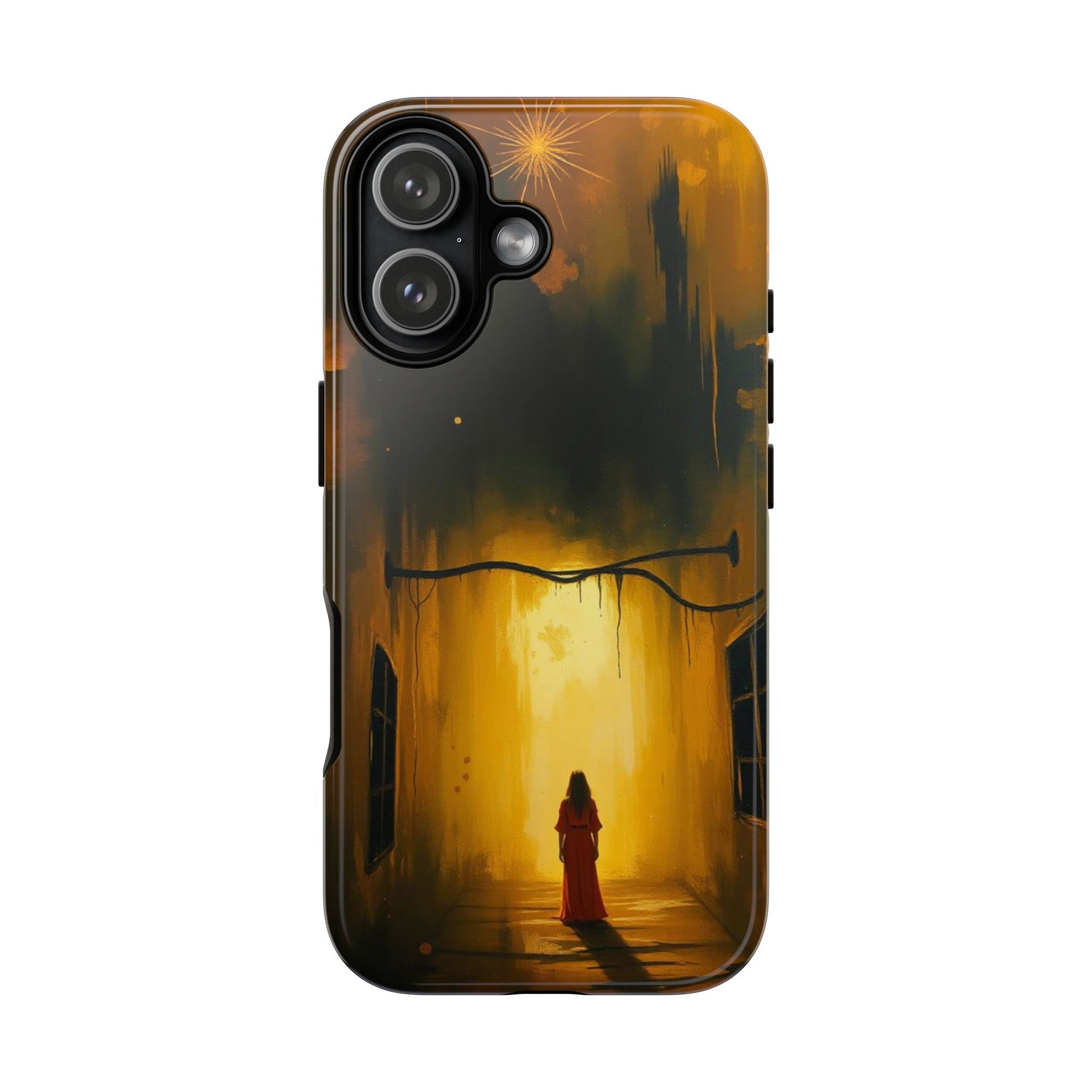 iPhone 17 / Glossy Phone Case - Acrylic Gothic Woman in Red Phone Case