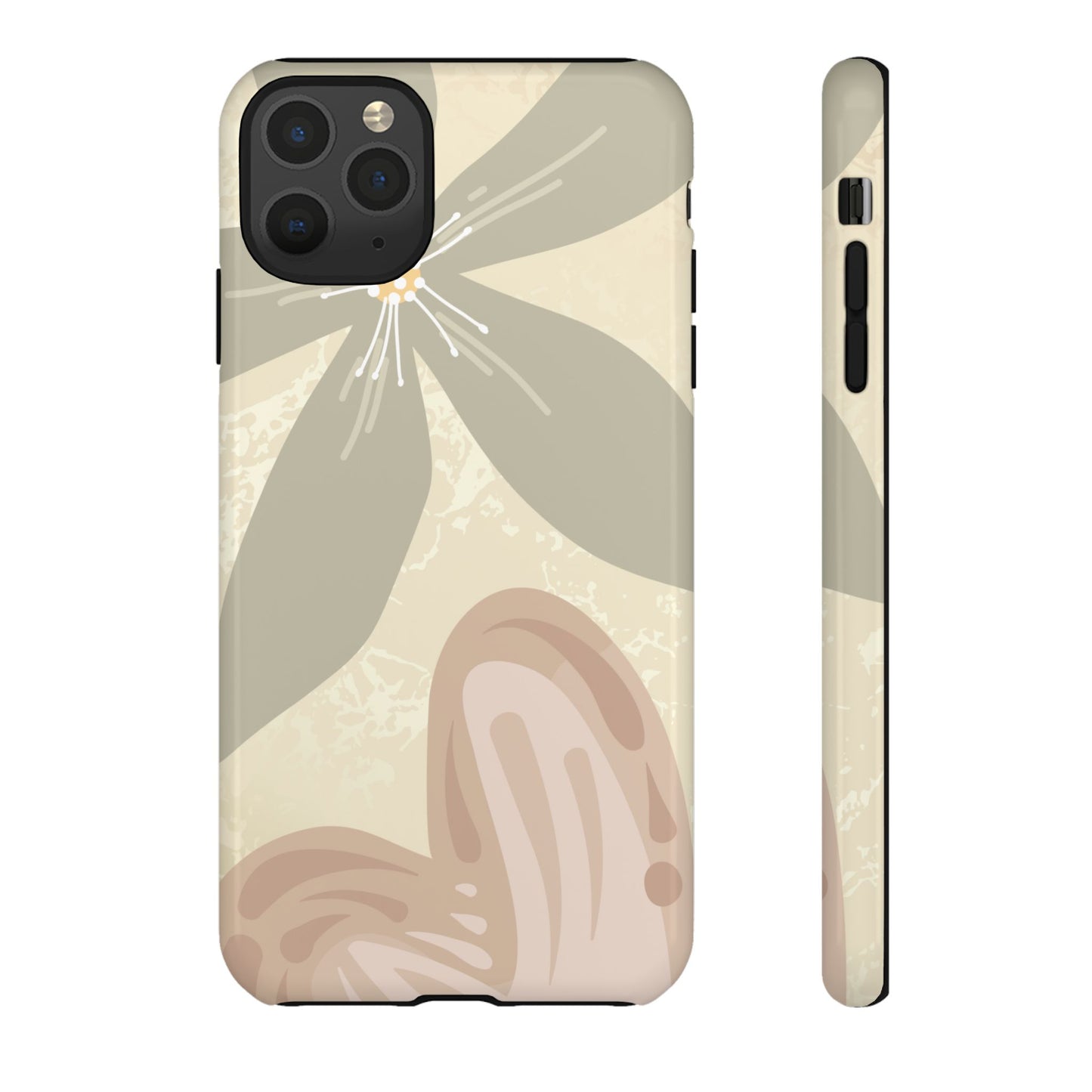 iPhone 11 Pro Max / Glossy Phone Case - ’Hibiscus Heart Pattern’ Phone Case