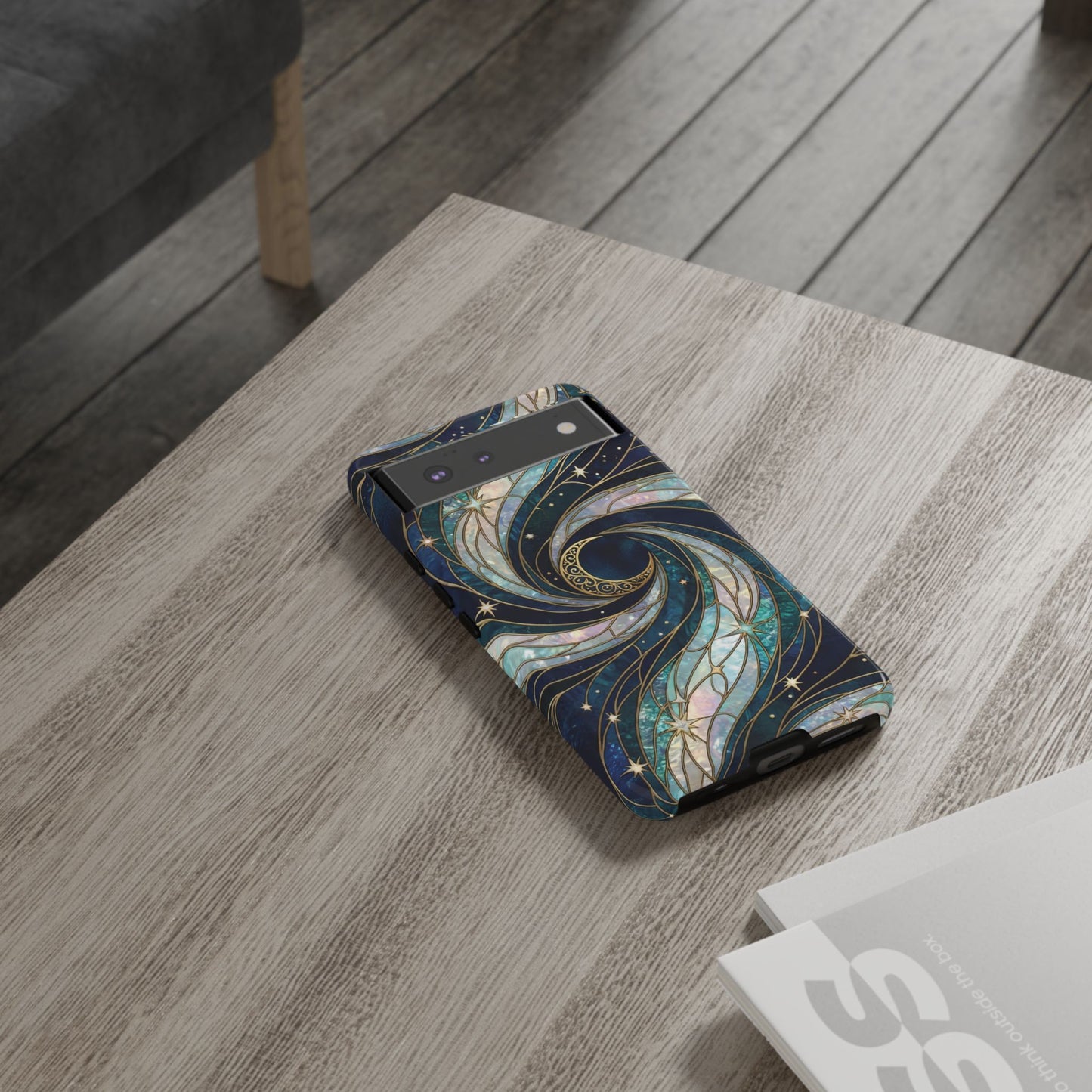 Elegant Navy & Teal Celestial Swirl Phone Case