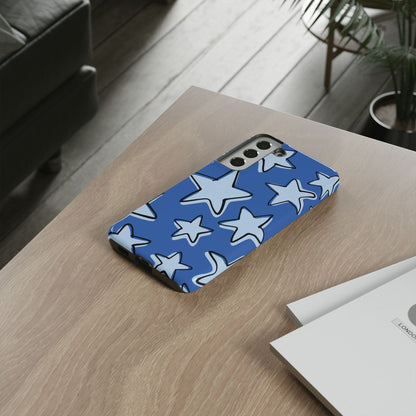 Cobalt Blue Doodle Star Phone Case