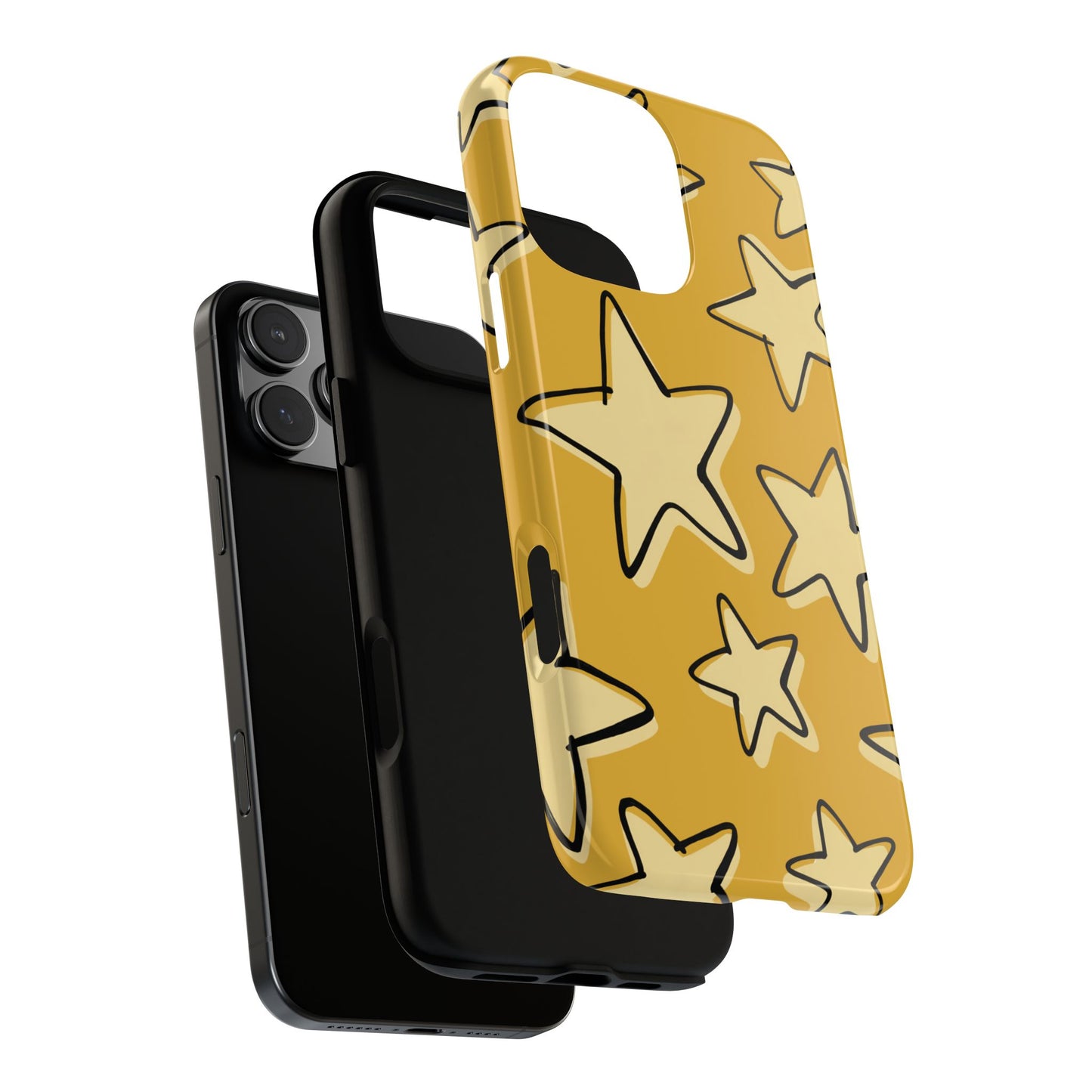 Golden Yellow Doodle Star Phone Case