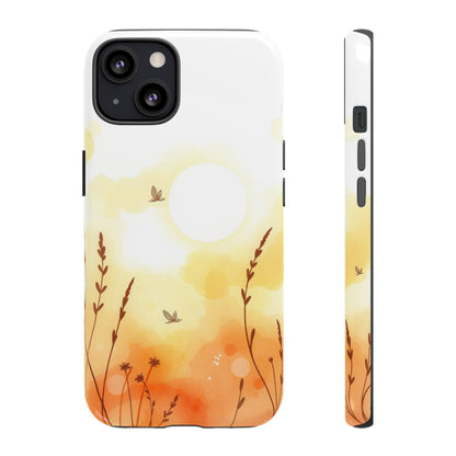iPhone 13 / Glossy Phone Case - Boho Chic Watercolour Wildflower Pattern Phone Case