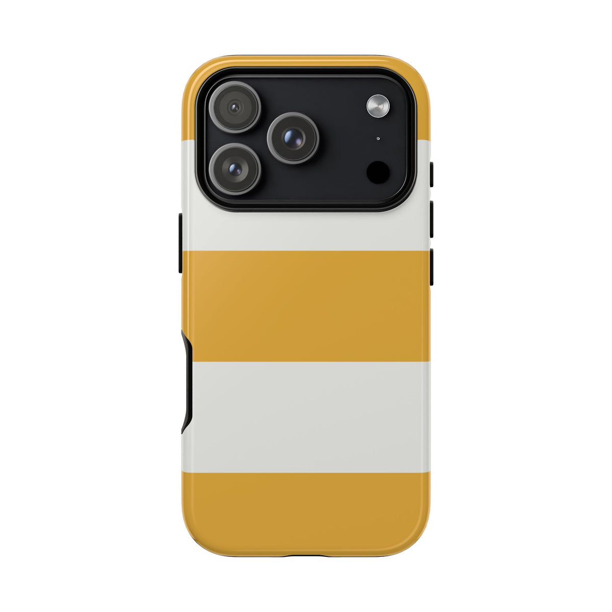 Yellow & White Horizontal Stripe Pattern Phone Case - Yellow Phone Case - iPhone 18 Pro / Glossy