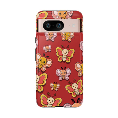 Google Pixel 8 / Glossy Phone Case - Red Butterfly Sticker Design Phone Case