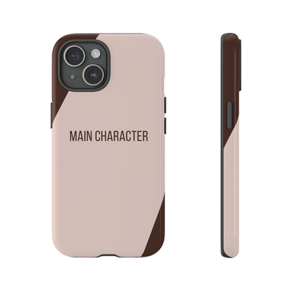 iPhone 15 / Glossy Phone Case - Sassy Statement Case ’Main Character’ in Pink & Brown
