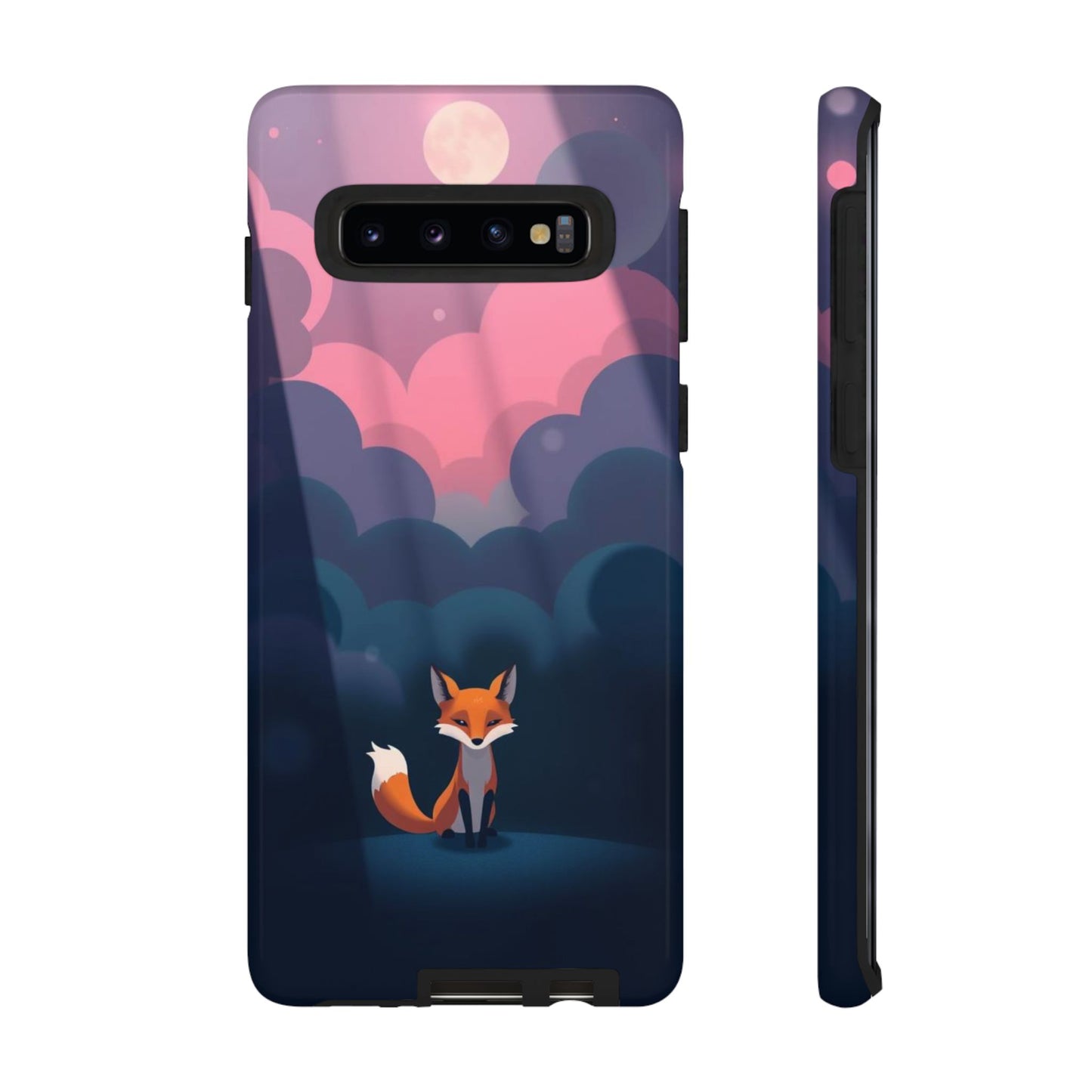 Samsung Galaxy S10 / Glossy Phone Case - Moody Pop Art Fox Design Phone Case