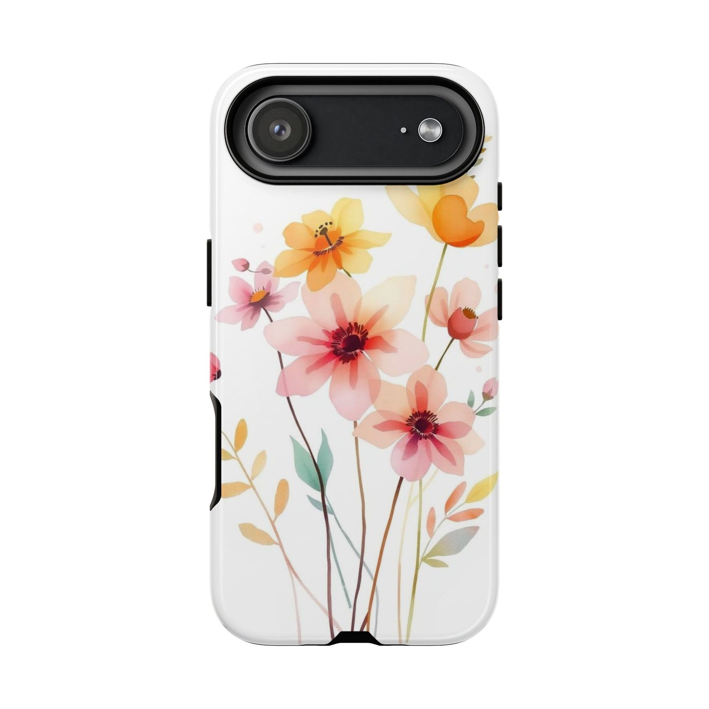 iPhone 17 Air / Glossy Phone Case - Boho Chic Watercolour Blooms Design Phone Case