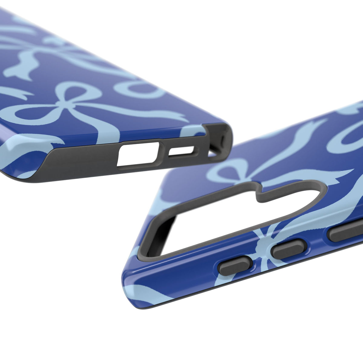 Bold Cobalt Blue and Powder Blue Bow Pattern Phone Case - Blue Phone Case