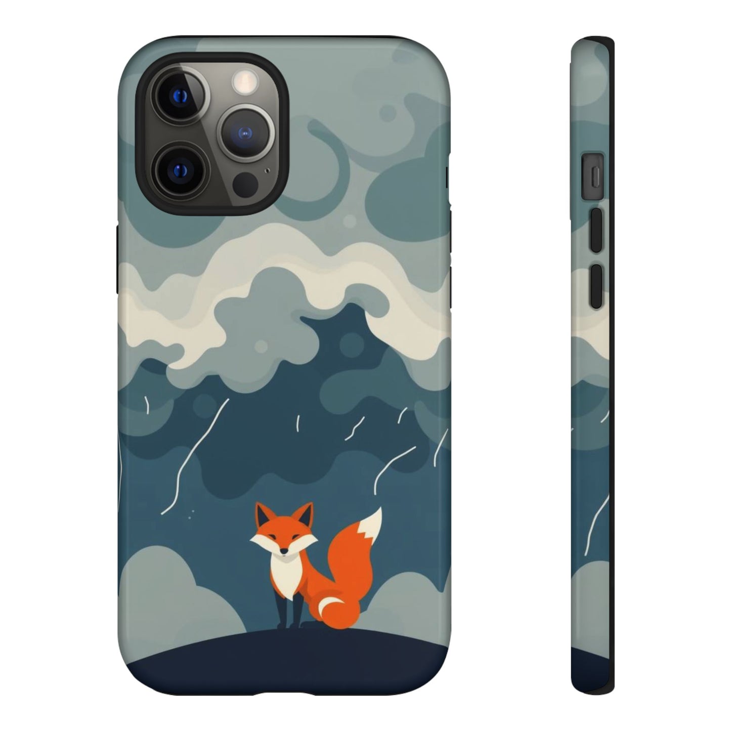 iPhone 12 Pro Max / Glossy Phone Case - Stormy Fox Design Phone Case