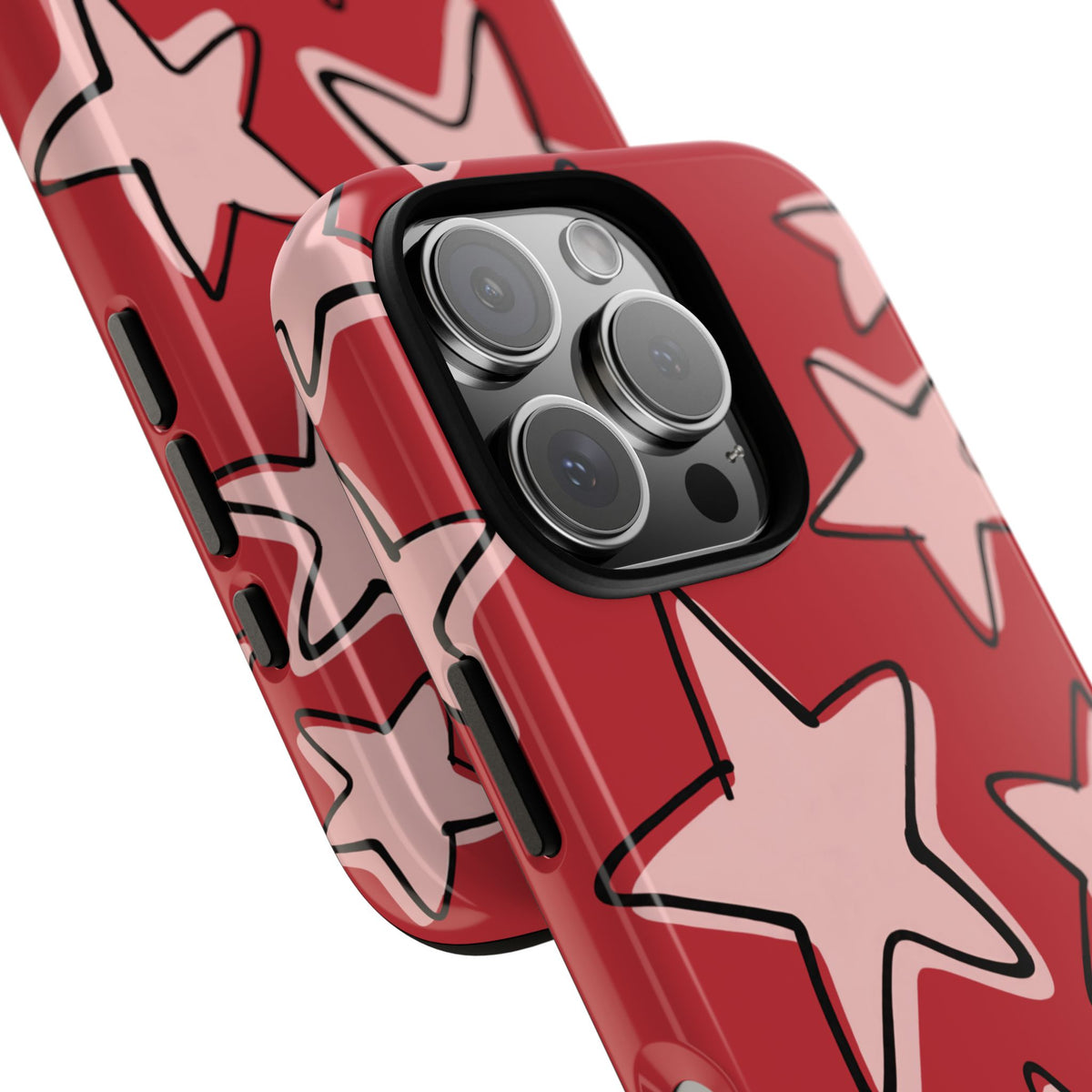 Cherry Red Doodle Star Phone Case