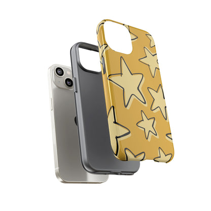 Golden Yellow Doodle Star Phone Case