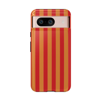 Google Pixel 8 / Glossy Phone Case - ’Orange & Red Stripe Pattern’ Phone Case