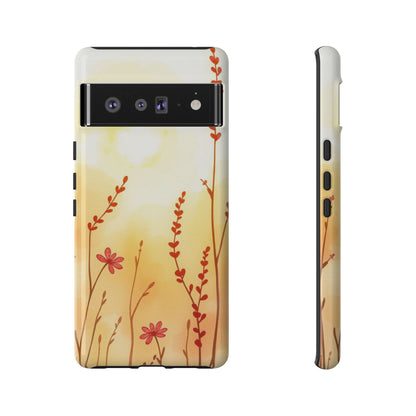 Boho Chic Watercolour Wildflower Dusk Pattern Phone Case - Multicolor Phone Case - Google Pixel 6 Pro / Glossy