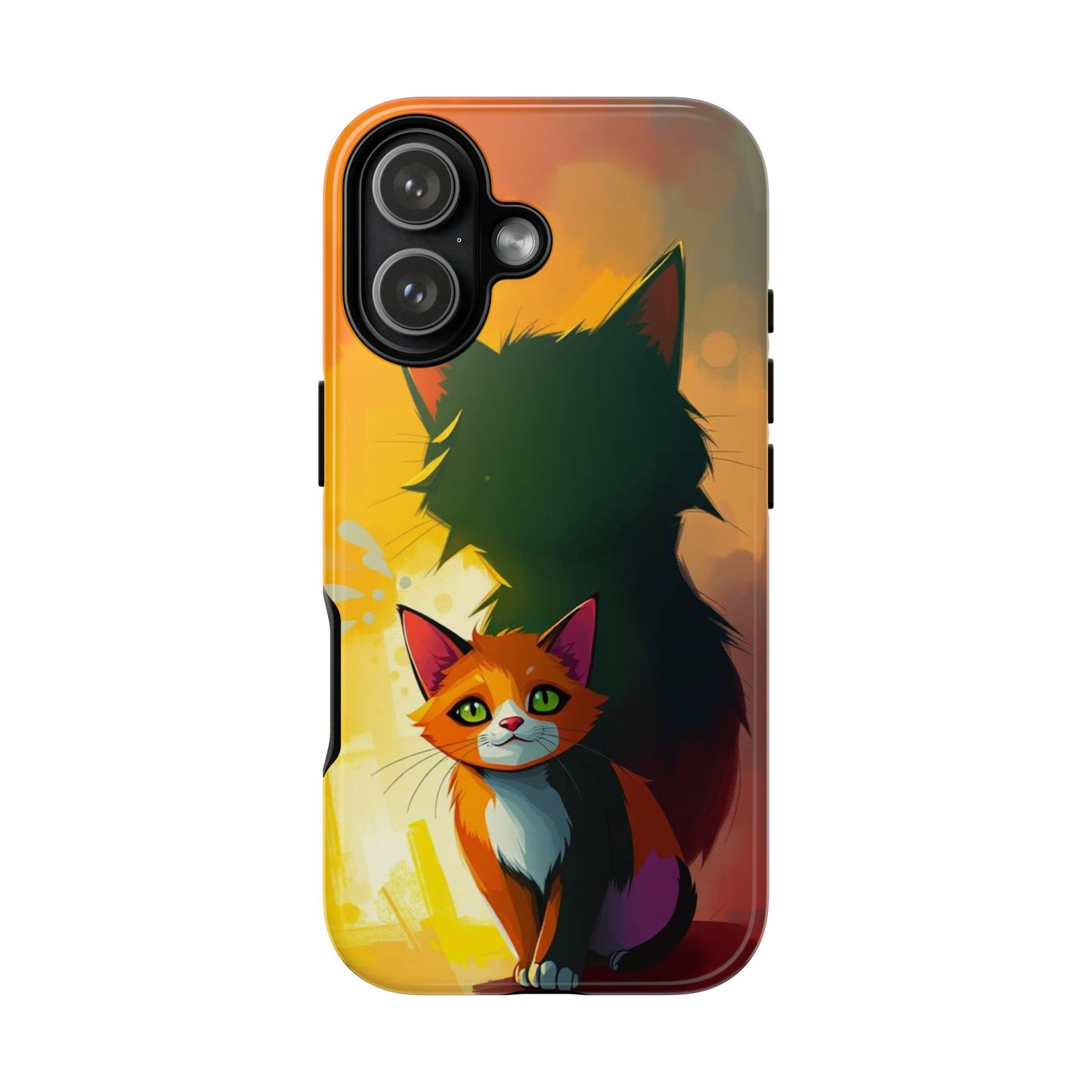iPhone 17 / Glossy Phone Case - Acrylic Style Shadow Cat Design Phone Case