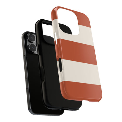 Terracotta Horizontal Stripe Pattern Phone Case - Orange Phone Case