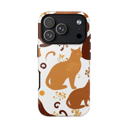 iPhone 17 Pro / Glossy Phone Case - Abstract Cat Pattern Phone Case