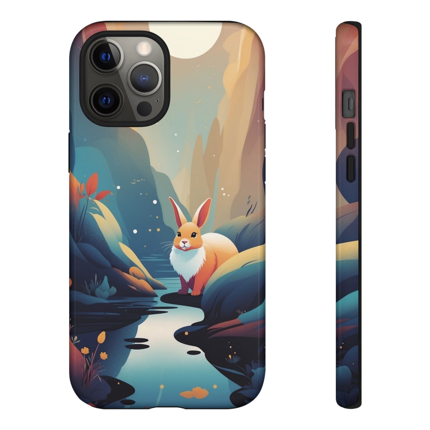 iPhone 12 Pro Max / Glossy Phone Case - Stylised Rabbit Design Phone Case