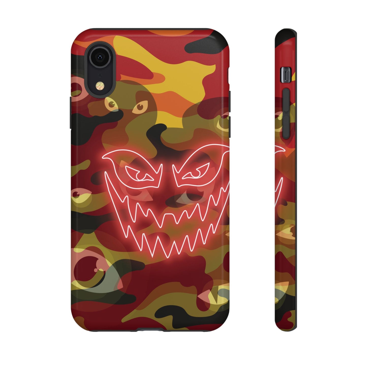 Inferno Neon Face Camo Phone Case - Red Phone Case - iPhone XR / Glossy