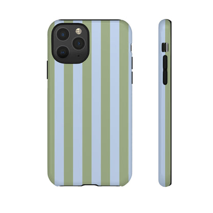 Trendy Ice Blue & Green Stripe Pattern Phone Case - Blue Phone Case - iPhone 11 Pro / Glossy