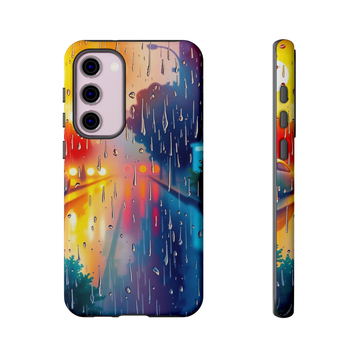 Samsung Galaxy S23 Plus / Glossy Phone Case - Electric Rain Watercolour Design Phone Case