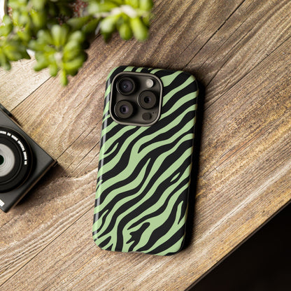 Stylish Mint Zebra Print Phone Case - Green Phone Case