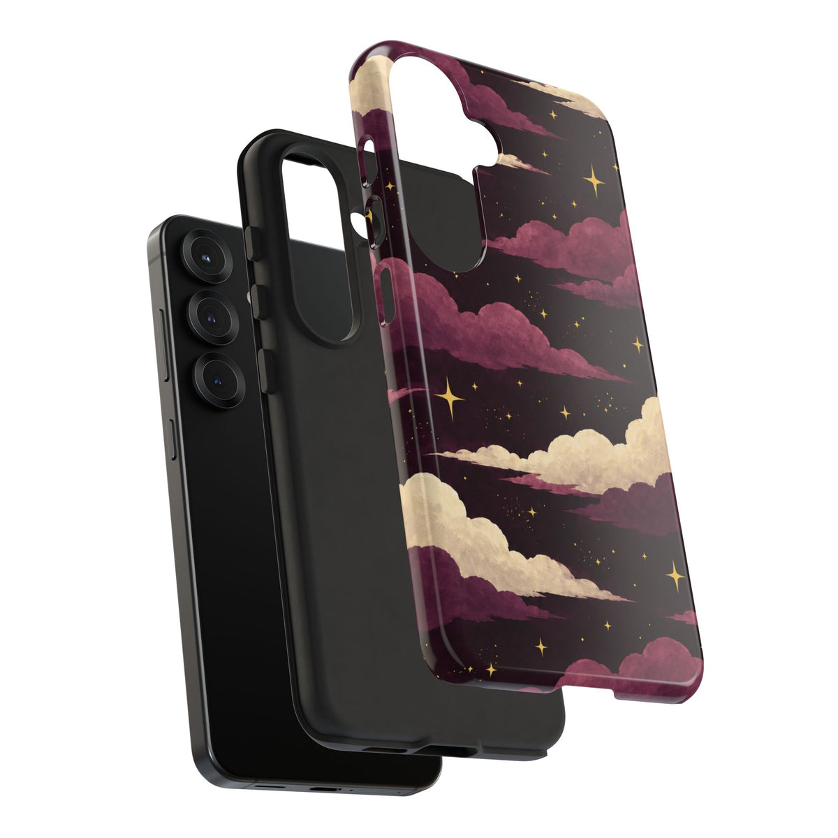 Illustrated Plum Clouds & Stars Phone Case