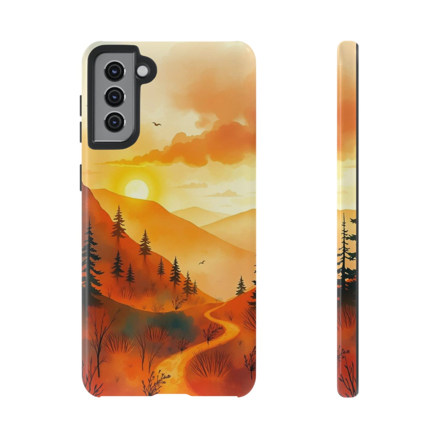 Samsung Galaxy S21 Plus / Glossy Phone Case - Golden Sunset Design Phone Case