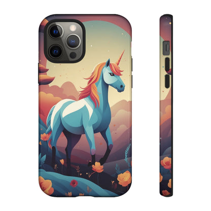 iPhone 12 Pro / Glossy Phone Case - Stylised Unicorn Design Phone Case